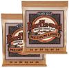ERNIE BALL Authentic 2146 Acoustic Guitar Strings (12-54) Earthwood Phosphor Bronze Medium Light, 2-Pack
