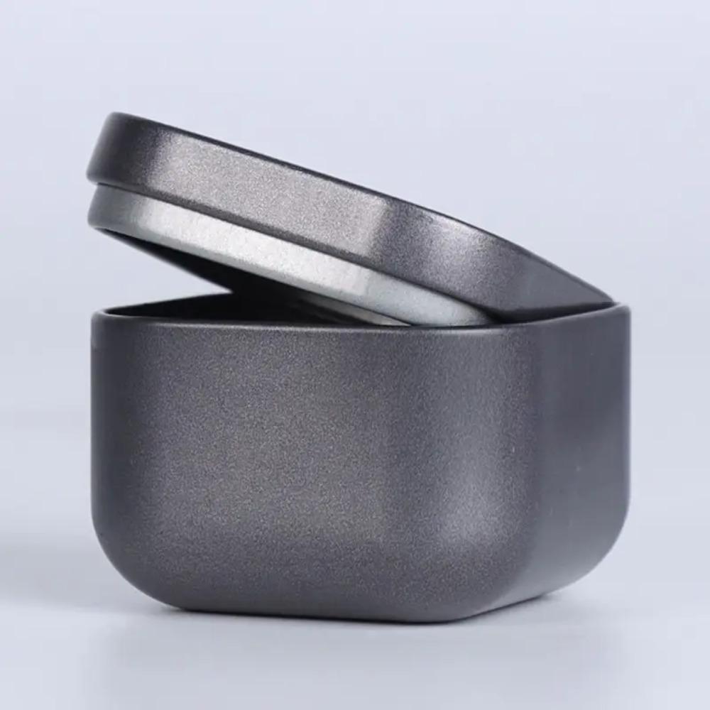 4 Stück verschlossene Blechdose Tragbare Aufbewahrungsboxen Glas Mini Quadratische Eisen Teedose Gewürze