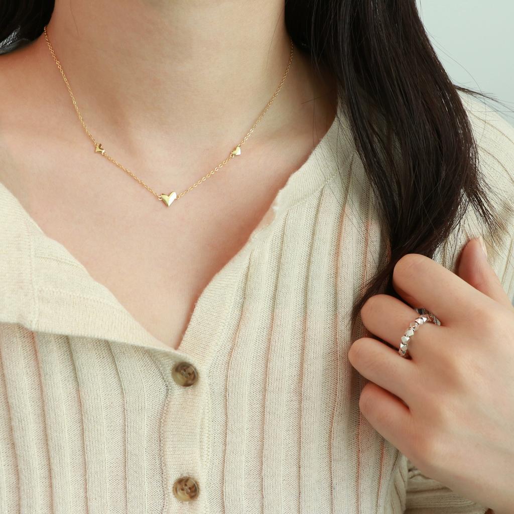 S925 Loving Heart In Sterling Silver Exquisite Necklace Women's Meticulous All-Match Clavicle Chain