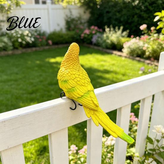 Pflanzenzubehör für den Außenbereich Papagei Gartendekoration Handbemalte Harz-Vogelfigur mit Metallclip Bunter Schreibtisch Wellensittich Ara Ornament