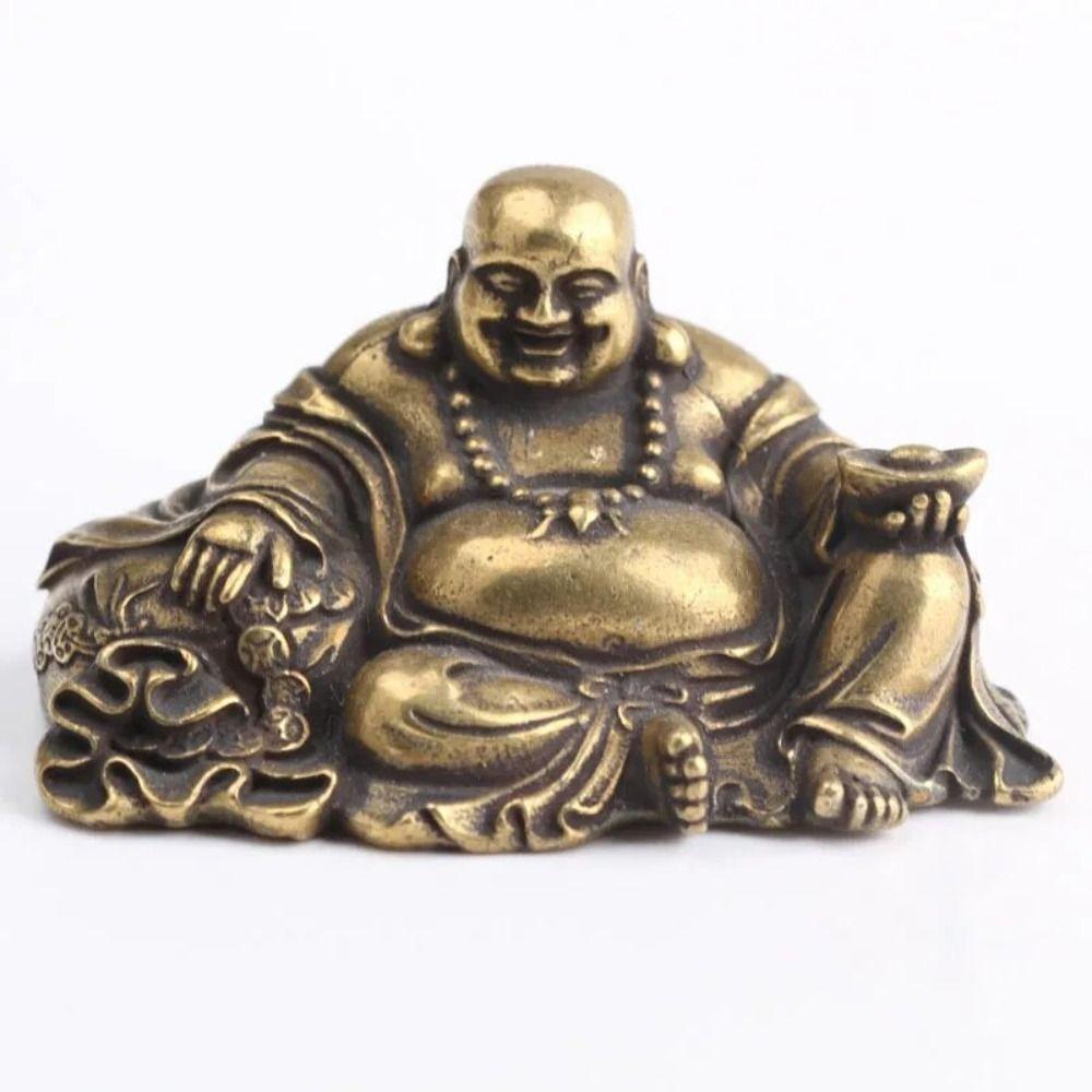Antique Copper Maitreya Buddha Statue Handmade Maitreya Buddha Brass Buddha Ornament Small Religions Buddha Sculptures Office латунный