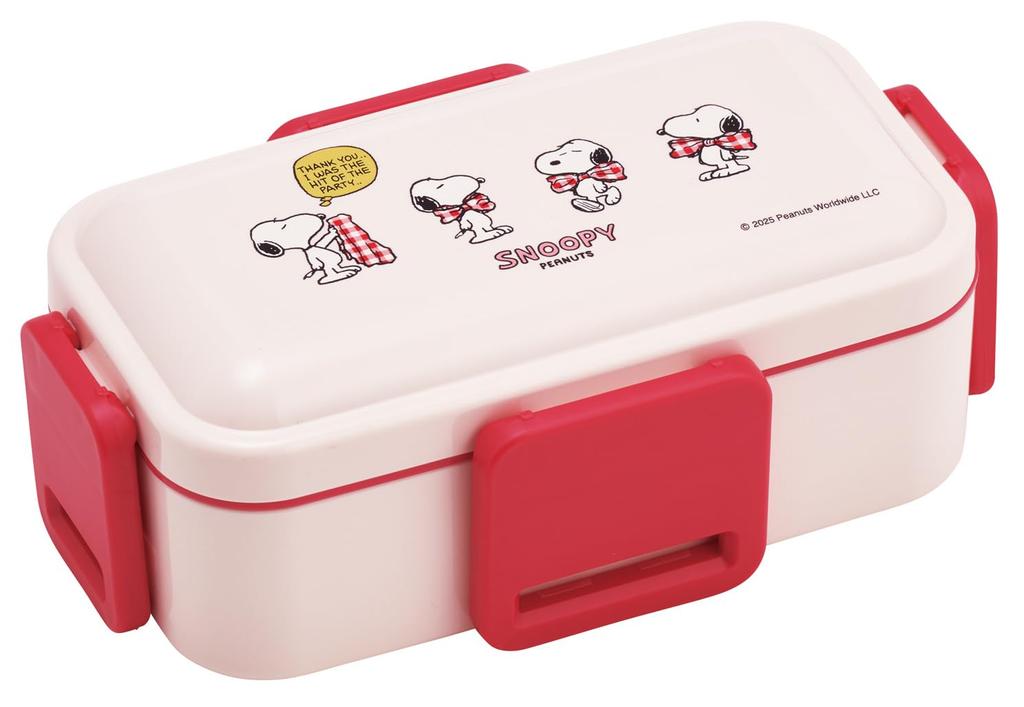 Skater Bento Fluffy Serving Lunch 2 Dishwasher and Microwave Made In Snoopy Ribbon Box, Box, Tiers, 600ml, Safe, Japan, Design, PFLW4-A