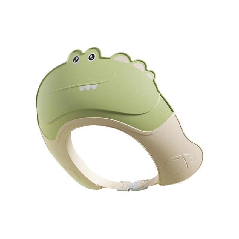 

Регулируемая детская шапочка для душа, водонепроницаемый козырек для ванны с защитой ушей для малышей, милый дизайн животных, аксессуары для купания, мягкий полипропиленовый материал Crocodile-Green