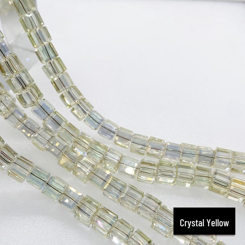 Multi-Faceted Crystal Glass Square Beads: 4/6/8mm Sugar Cubes for DIY Jewelry, Loose Beading with Holes