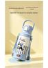 Cartoon Kids Thermos Cup: 316 Stainless Steel, Drop-proof, Portable, Double Straw, High Appearance Water Bottle for Students.