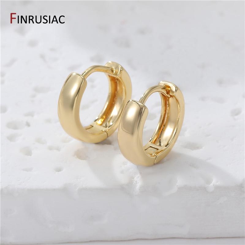 2026 New Simple Brass Gold Plated Hoop Earrings For Women Trendy Round Circle Unisex Earring Party Jewelry