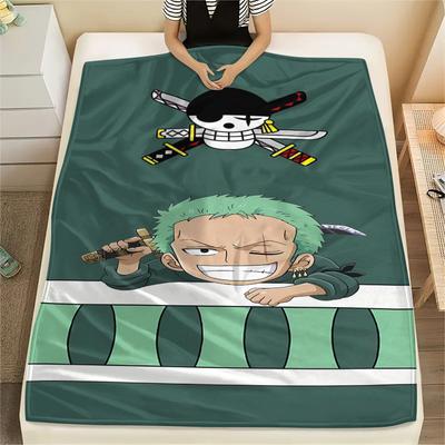 One Piece Character Print Flannel Blanket,High Quality Comfortable for All Seasons,Home Decor,Warmth and Comfort,Perfect for Christmas Gifts