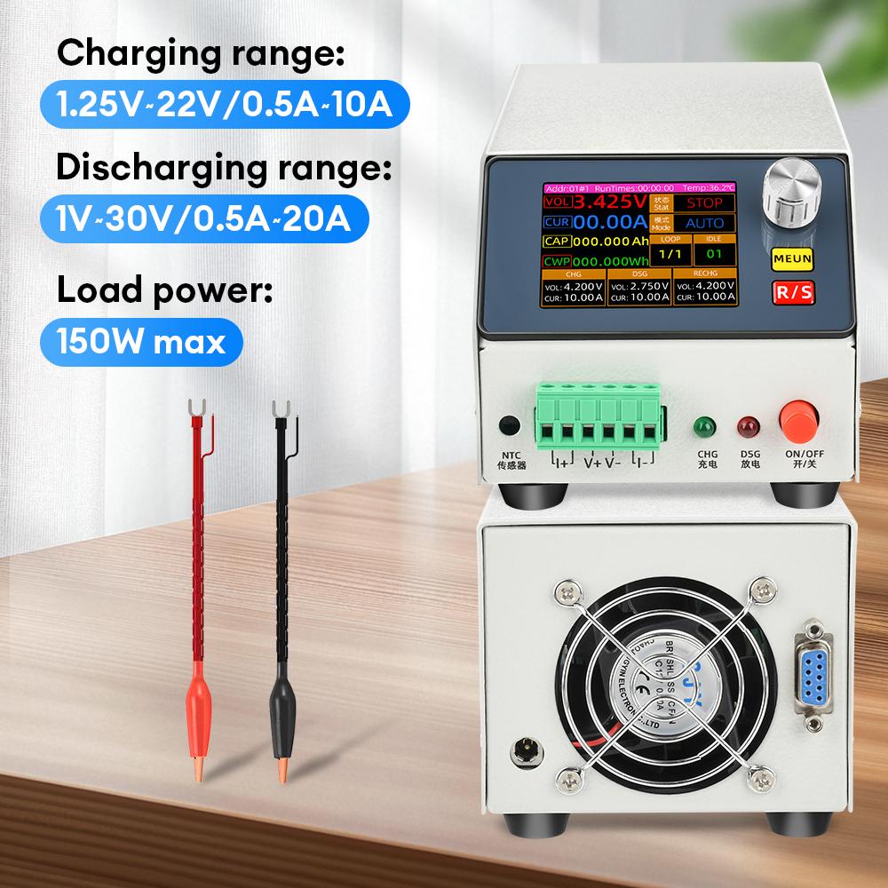 

2,4-дюймовый цветной экран, интегрированный тестер электронной нагрузки для зарядки и разрядки постоянным током, тест емкости зарядки и разрядки аккумулятора