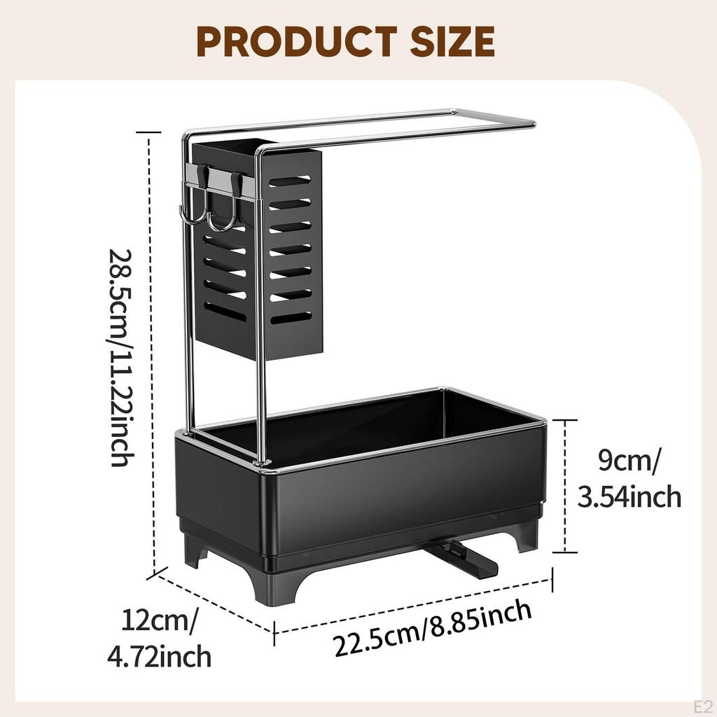 Kitchen Sink Organizer with Auto Drainage Tray Rustproof Countertop Storage Essentials Bathroom