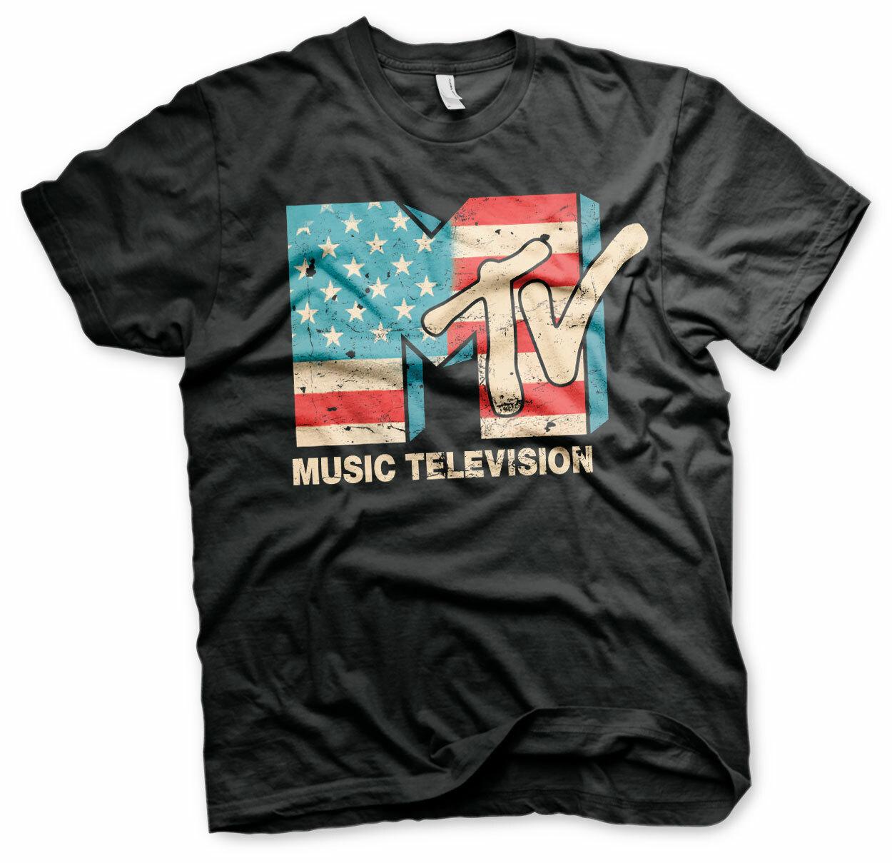 Officially Licensed MTV Distressed USA Flag Mens T-shirt S XXL Sizes S