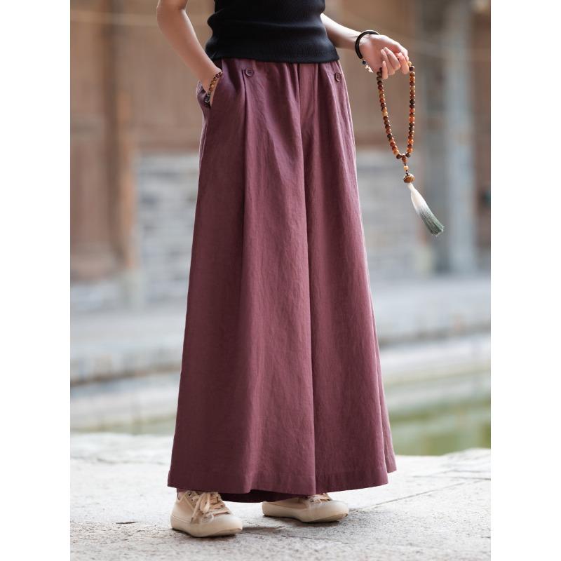 IHUASU Pantalons et corsaires imprimés de couleur unie décontractés pour femmes