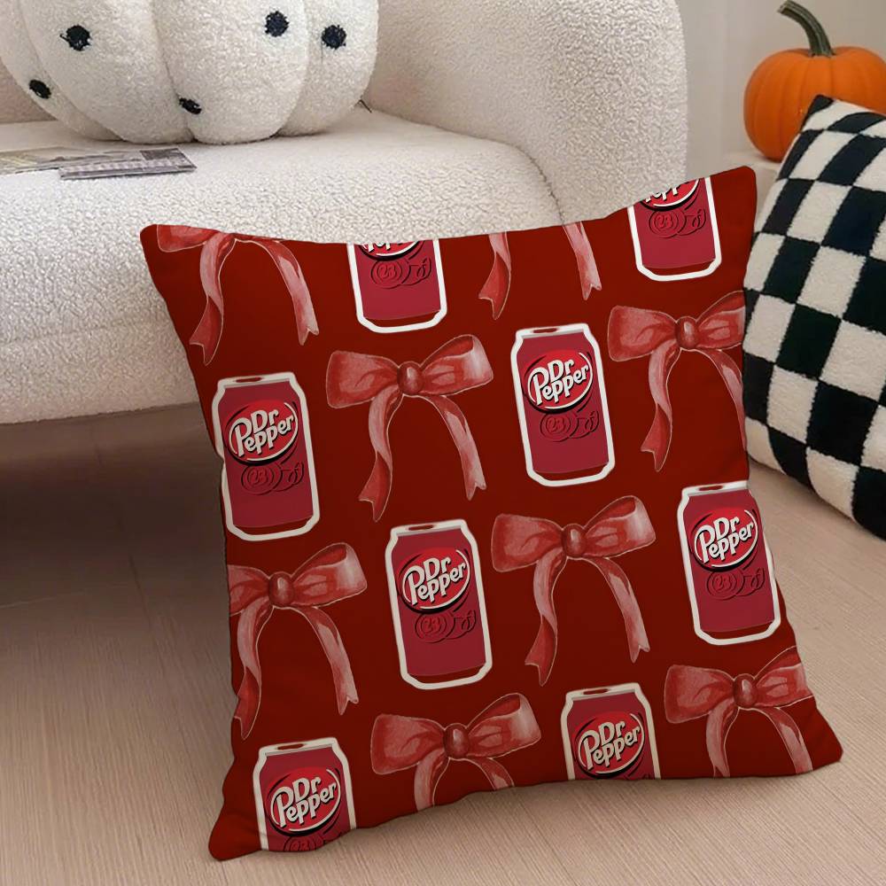 Fashion Hot D-Dr PepperS Pillow Case Anti-dustmite Pillowcase Invisible Zipper Silky Short Plush Sofa Cushion Cover