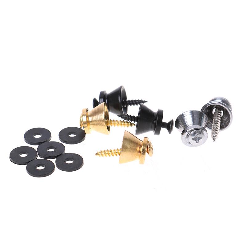 2 Stück Gitarre Bass Ukulele Gitarrengurt Schnalle Knopf Schloss Pins Metall Endstück Schloss