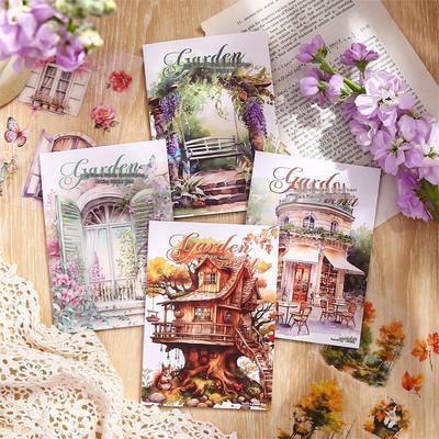 Libro di Adesivi Seczionali Grandi Giardino Segreto: Decorazione Diario Paesaggi