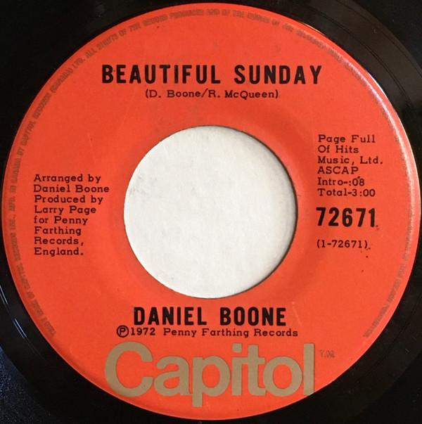 

7inch Record DANIEL BOONE - Beautiful Sunday 72671 CAPITOL Canada Rock Used