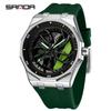 Sanda Brand Men's 360° Rotating Wheel Hubcap Design Quartz Watch Fashion Sports Silicone Waterproof For Daily Wear Hollow Watch