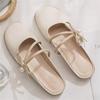 Fairy wind pearl bow baotou half slippers female summer 2025 new evening shoes flat lazy slippers