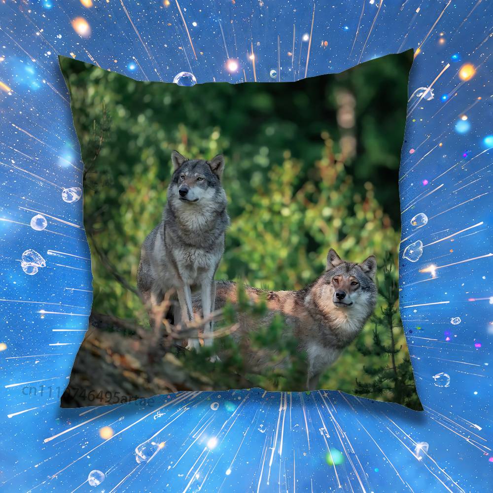 Wolf Pillow Case For Home Bedroom Car Office Decoration Living Room Sofa Cushion Cover Suitable
