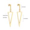 Geometric Stud Earrings Round Triangle Fringed Earrings Stainless Steel Plated 18K Gold Earrings