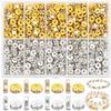 600/720/900Pcs Rhinestones Spacer 8mm Sparkling Rondelle Spacer Beads Flat Round Beads for Bracelets Jewelry Making