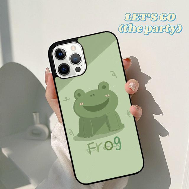 Autumu Mint Green Funny Frog Phone Case Cover for iPhone 17 Air 16 16e 15 12 11 13 14 Pro Max Apple Plus Coque