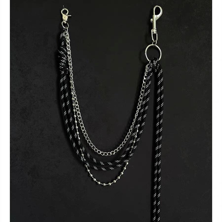 

Woven String Hip Hop Punk Rock Chains For Pants Men Women Street Dance Goth Fashion Waist Chain чёрный