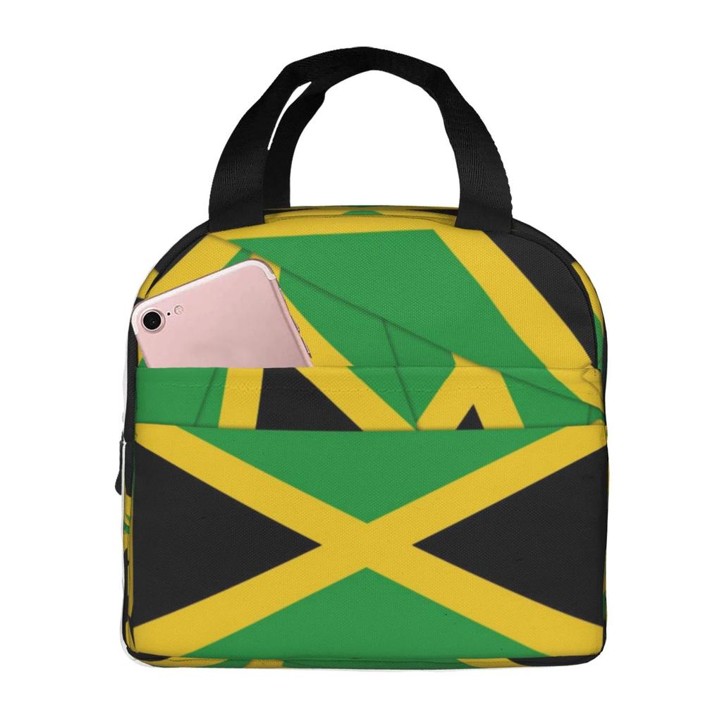 Funny Jamaican Flag Insulated Lunch Bag for School Waterproof Cooler Thermal Lunch Box Women Children Food Container Tote Bags