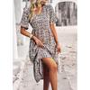 V-neck Short Sleeve Floral Printed Dress Summer Fashion Elegant Loose Long A-line Party Dresses Casual Bohemian Beach Slim Fit Elegant Clothing