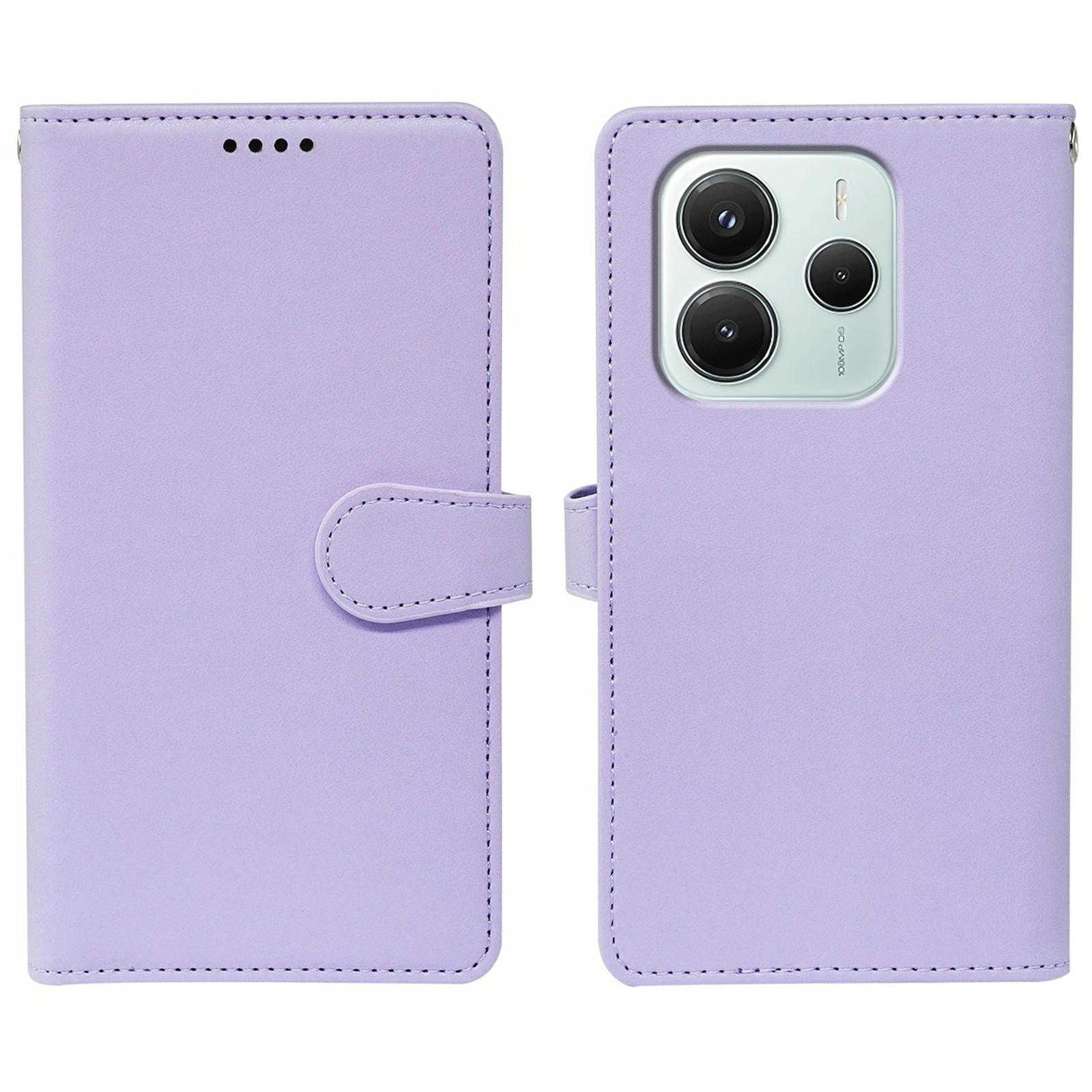 

For Xiaomi Redmi Note 14 5G Case with 9 Card Slots PU Leather Stand Phone Cover Purple