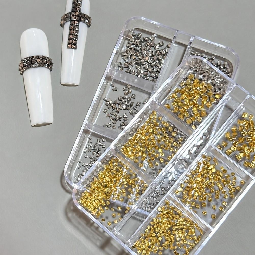 6 Grids/Box Nail Art Rivets Kit Metal Spike Studs DIY Nail Embellishments Gothic