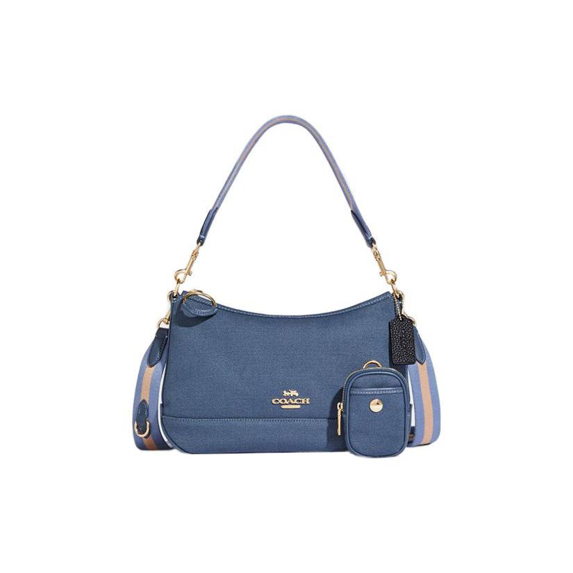

Coach Ellis 26 Internal Zipper Pocket Detachable Shoulder Strap Fabric Crossbody Shoulder Bag Women bags Midnight-Blue Black CA626-IMF23 Basic Set (Bag+Dust Bag)