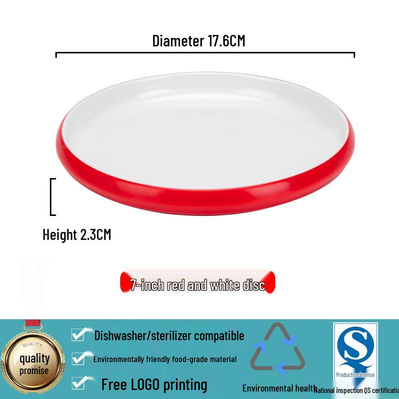 Nordic Round Melamine Shallow Plate for Buffets and Stir-Fry Dishes