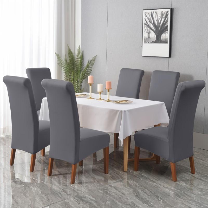 100%Waterproof Fabric Chair Cover Elastic XL Size Slipcover Solid Color Long Back Chair Covers Washable For Kitchen Home Hotel