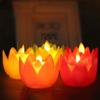 Plastic Lotus Lamp Colorful Flickering Electronic Candle Lamp Exquisite Creative Desktop Lamp Party Bedroom
