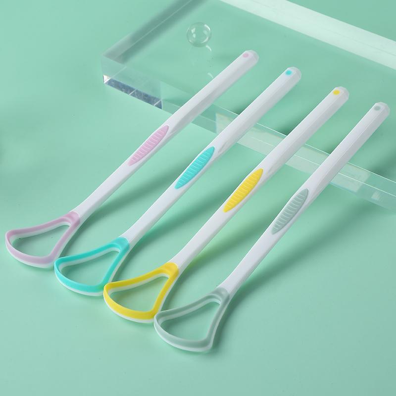 Premium 4-Piece Tongue Scraper Set Multi-Color Oral Care Tools For Fresh Breath Clean Tongue Soft Handle Design
