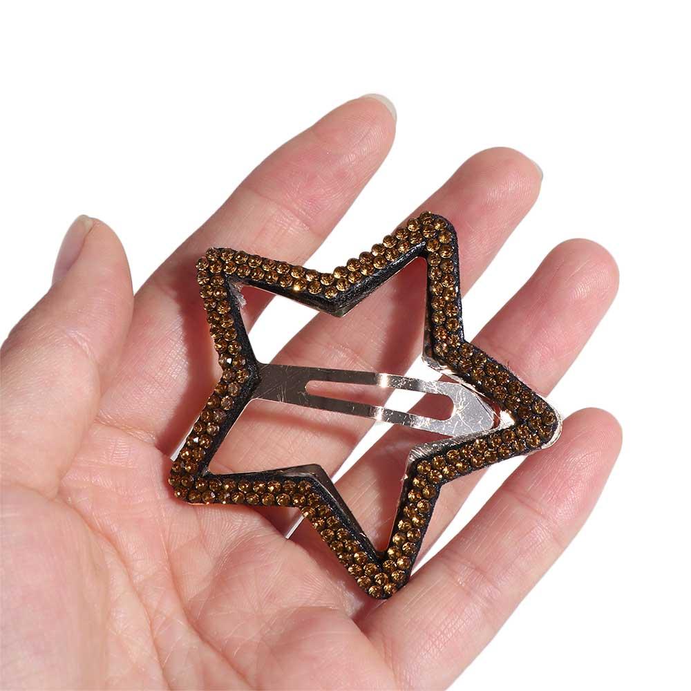 Y2k Star Side Clip Geometric Hollow Hair Clip Bling Rhinestone Star BB Clip\  Party