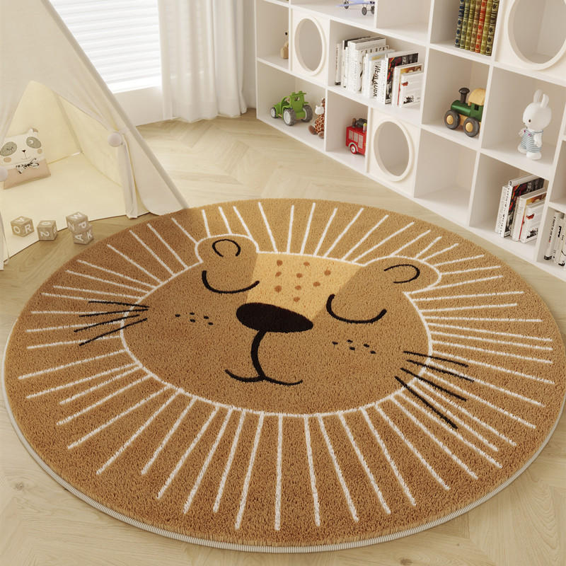 Nordic Style Carpets for Living Room Plush Round Bedside Rug Large Area Children Bedroom Decor Carpet Thickend Cartoon Floor Mat