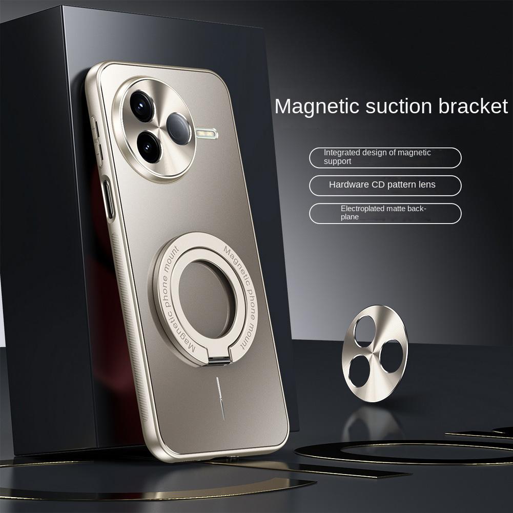 Electroplated Micro-matte Back Plate with Thin Magnetic Ring Case For Poco F7 Ultra POCO F7 Pro Camera Protect Cover