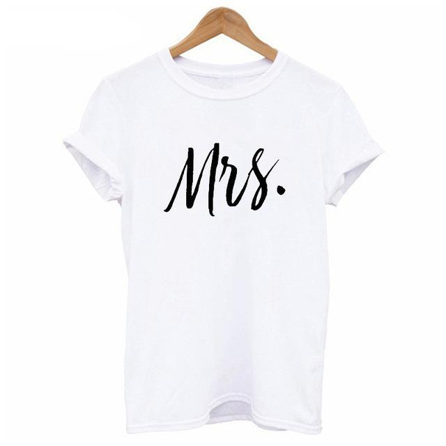 

Футболка для пар с надписью «King Queen» Футболка для пар с надписью «MR MRS» Летняя модная женская футболка Повседневные топы с круглым вырезом Футболка для влюбленных M