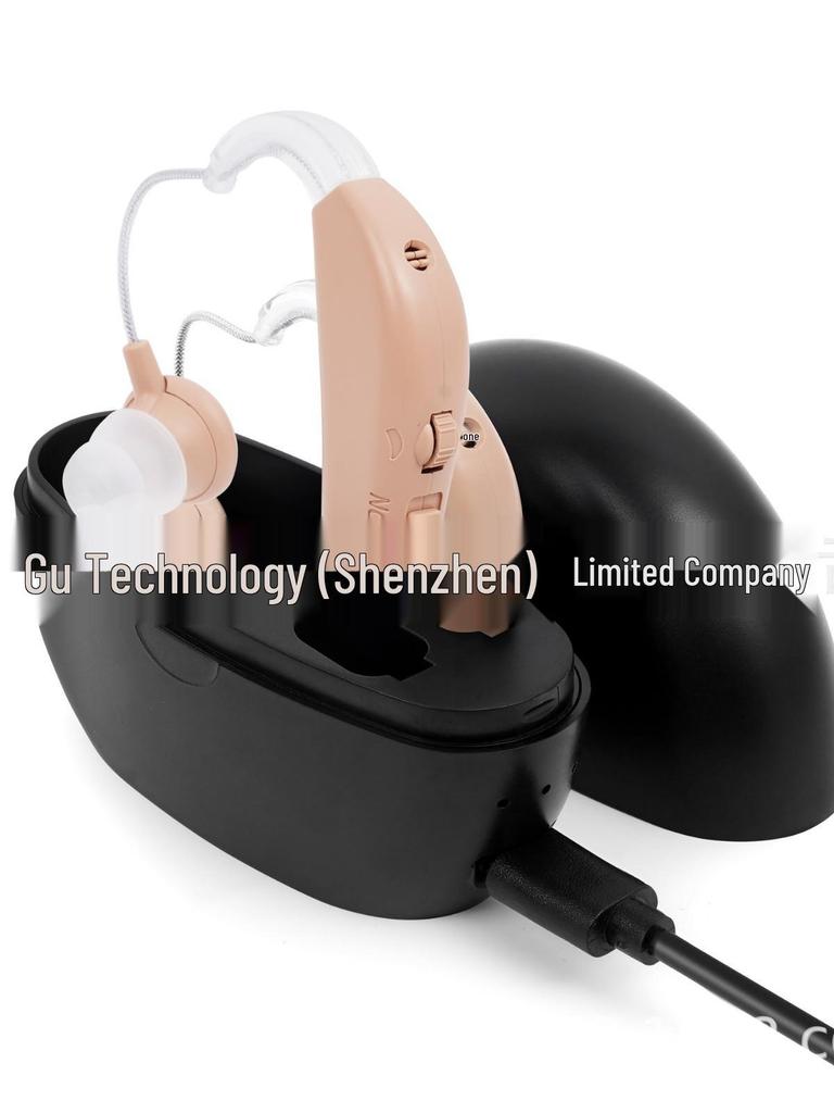Hearing Aid Headset: Dual Ear Sound Amplifier with Portable Charging