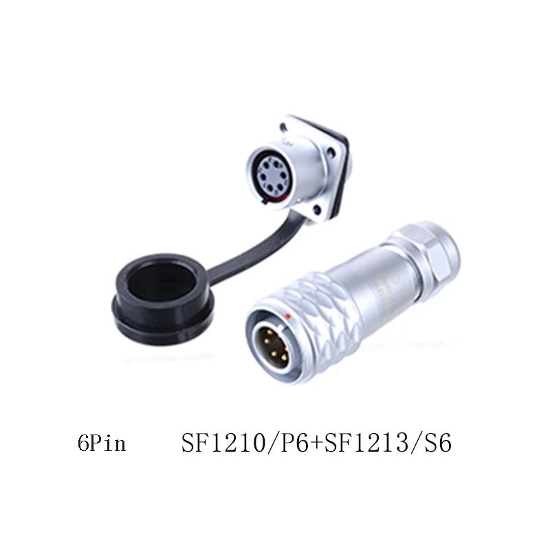 WEIPU SF12 Waterproof M12 2 3 4 5 6 7 9 Pin Wire Cable Aviation Connector Docking Back Nut Male Plug Female Socket Panel Mount