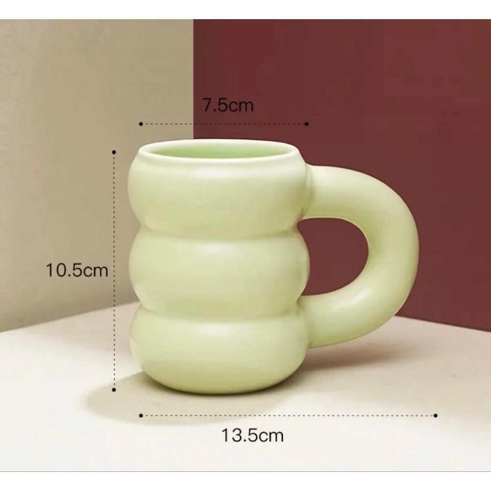 Creative Water Cup Ceramic Mug Nordic Coffee Cups with Big Handrip Colored Ceramics Big Juice Mugs