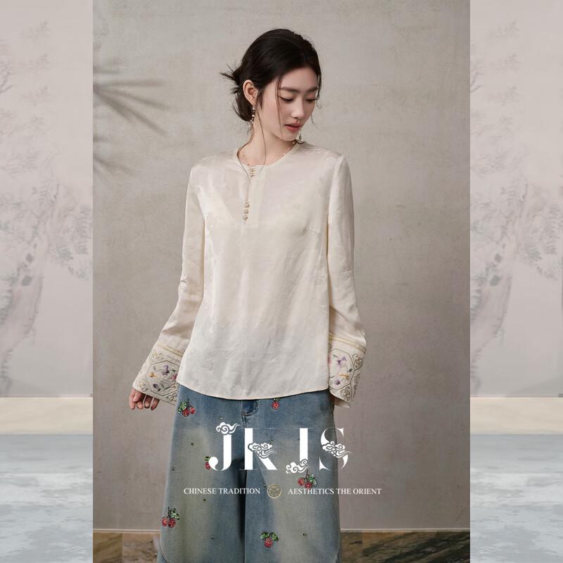 

JK&JS New Chinese Style Rayon Jacquard Blouse S