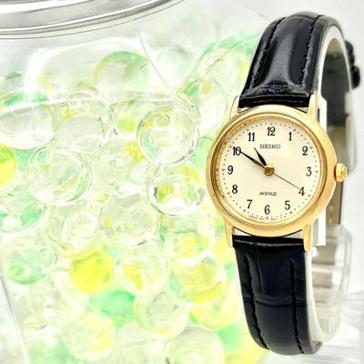 Used [New Battery] SEIKO AVENUE Ladies Watch Gold 1F21-0G10 3N0977