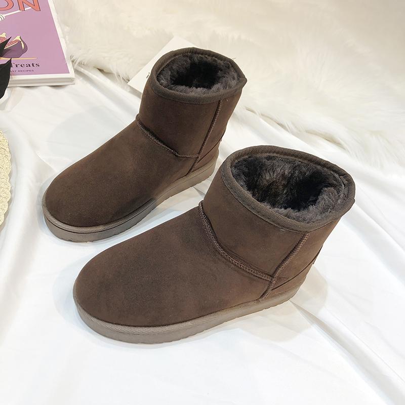 

Модная хлопковая обувь женские зимние ботинки 2024 новые зимние ботинки женские бархатные утолщенные теплые на плоской подошве короткие ботинки женские нескользящие 40