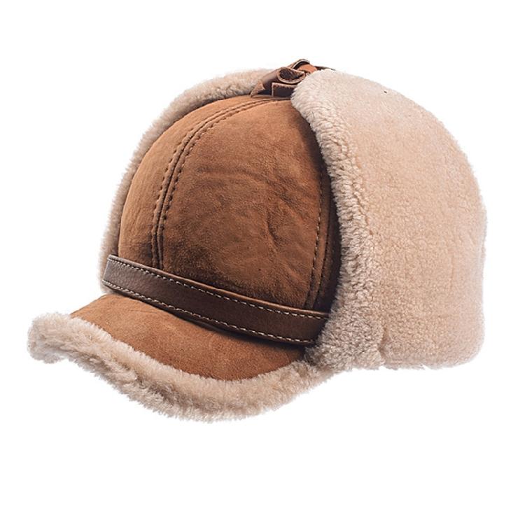 Men Women Sheepskin Wool Hat Cold Weather Hiking Hat Warm Cycling Skiing Hat