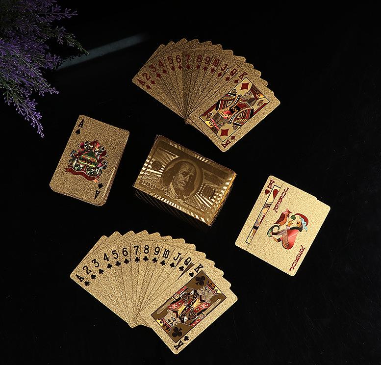 24 Ayar Altın Su Geçirmez Oyun Kağıtları Plastik Poker Oyunu PET Masa Oyunları Cadılar Bayramı Noel Aile Oyun Geceleri Kutu Oyunu Hediye