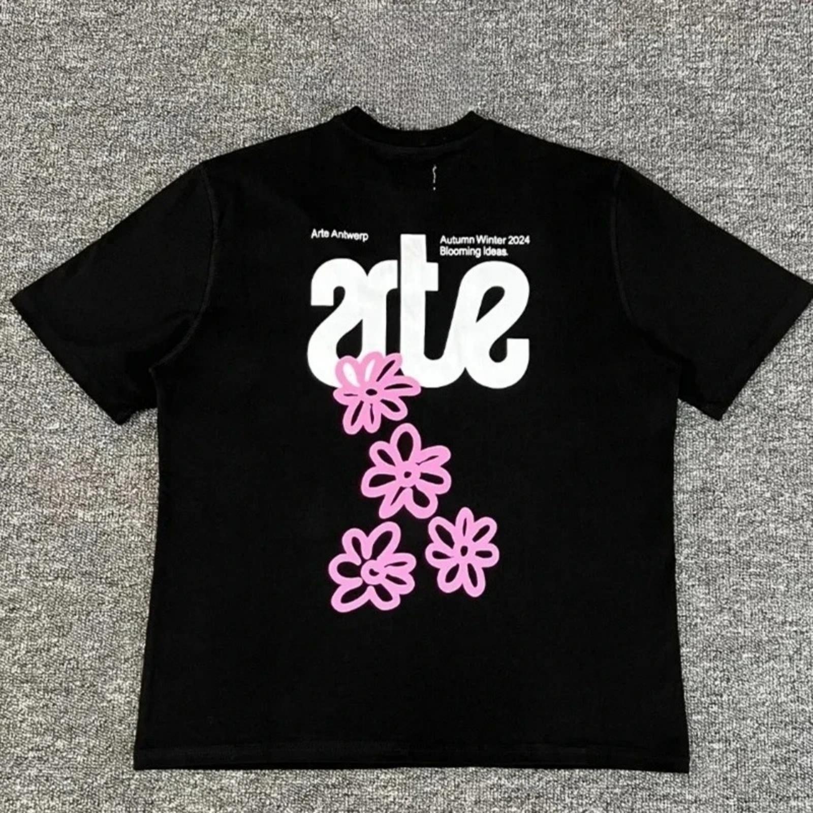 

Arte Embroidery logo T Shirt Men Women Best Quality Flower Back T-shirt Top Tees XXXL різнокольоровий