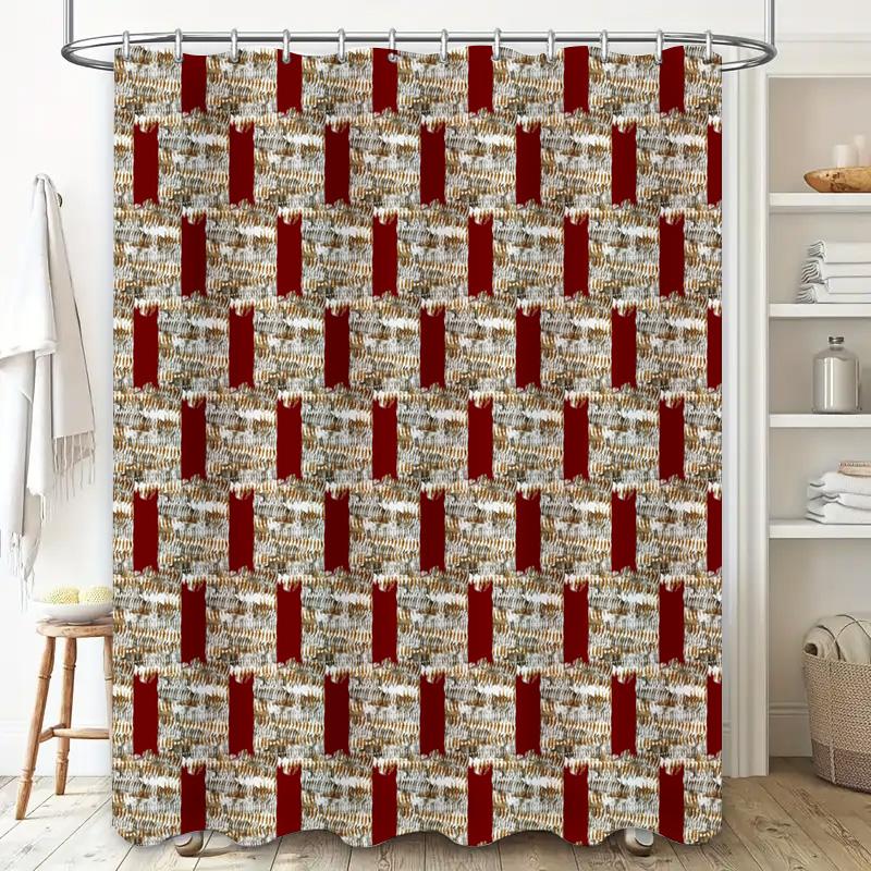Plaid Shower Curtain Printed Pattern Waterproof Bathroom Decor Home Decoration Waterproof Fabric Showercurtain