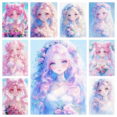 5D Full Square Drill Diamond Painting Beautiful Cartoon Girl Diamond Mosaic Embroidery DIY Doll Home Decor Gift 2024 New Series